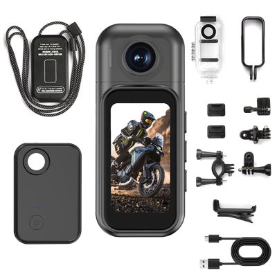 4K Thumb Action Camera, Upgraded Mini Portable Camera with Touchscreen, Wearable Pocket Cam with Magnetic Lanyard, Hands-Free POV Recording, for Motorcycle, Bike, Travel, Pet Walking (Black,4K)