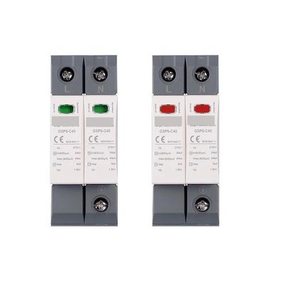 AC DC SPD Power Surge Protective Device Arrester Low Voltage House 1/2/3/4 Pole Surge Voltage Protection DC 600V 1000V 40KA(600VDC 2P)
