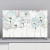 32-80 Inch Modern Art TV Cover Wall-Mounted Dustproof Screen Protector for LCD Displays Simple Style Protective Case with Elastic Edges Indoor Living Room Decoration-flower3||45-48inch view 1