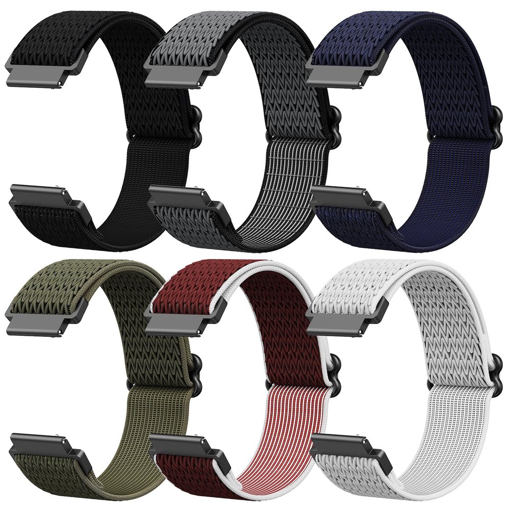 6-Pack Canvas Compatible with Woneligo/Fitpolo IDW13 Smart Watch Smart Watch Band, Soft Breathable Quick Release Replacement Strap Strap with Secure Closure for TOOBUR IDW19/ENOMIR IDW19/MILOUZ IDW19/Gydom IDW19/Faweio IDW19/Hoowel IDW19/Amzhero IDW1