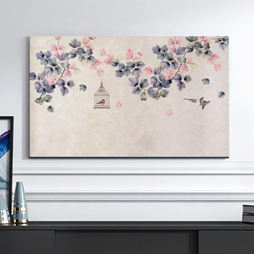 32-65 Inch TV Dust Cover Waterproof & Breathable LCD/LED Screen Protector Universal Dustproof Cover for Flat Panel TVs Indoor Living Room Art Decoration-flower2||32inch