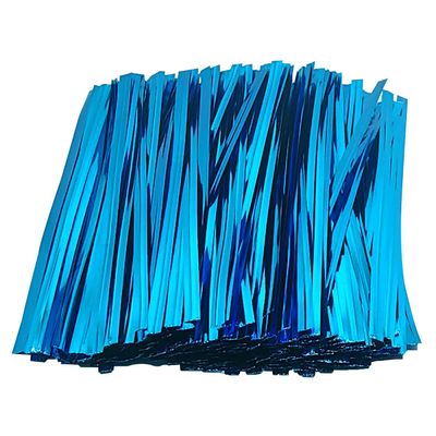 300pcs Metal Twist Ties for Bread Candy Coffee Cookie Bags 4inch Plant Ties Reusable Cable Tie Flexible Banister for Garden Home Kitchen Office Garage Party Xmas Decor (Blue)