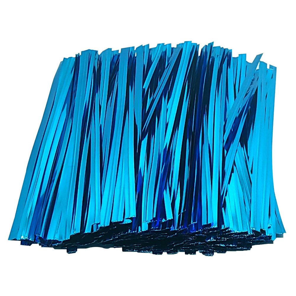 300pcs Metal Twist Ties for Bread Candy Coffee Cookie Bags 4inch Plant Ties Reusable Cable Tie Flexible Banister for Garden Home Kitchen Office Garage Party Xmas Decor (Blue)
