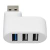 ciciglow 90 Degree Rotatable USB Hub, Portable Data Hub USB3.0x1, USB2.0x2, Supports Hot Plugging 3 Port USB 3.0 for Laptop PC Computer (White) view 1