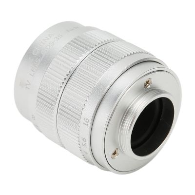 ciciglow 35mm 2/3 Manual Focus Lens F1.7 Large Aperture Fixed Focus Telecine Lens for C Mount Mirrorless Camera (Silver)