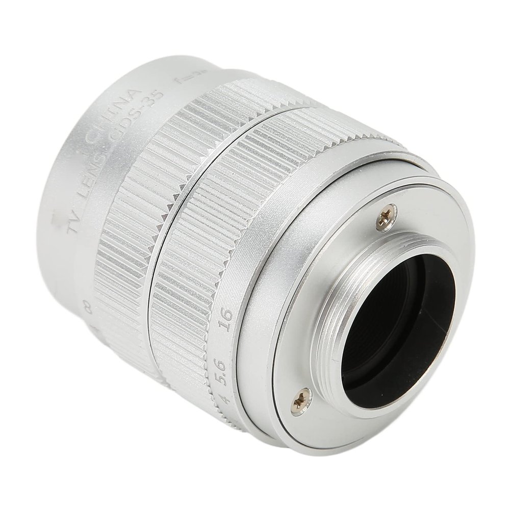 ciciglow 35mm 2/3 Manual Focus Lens F1.7 Large Aperture Fixed Focus Telecine Lens for C Mount Mirrorless Camera (Silver)