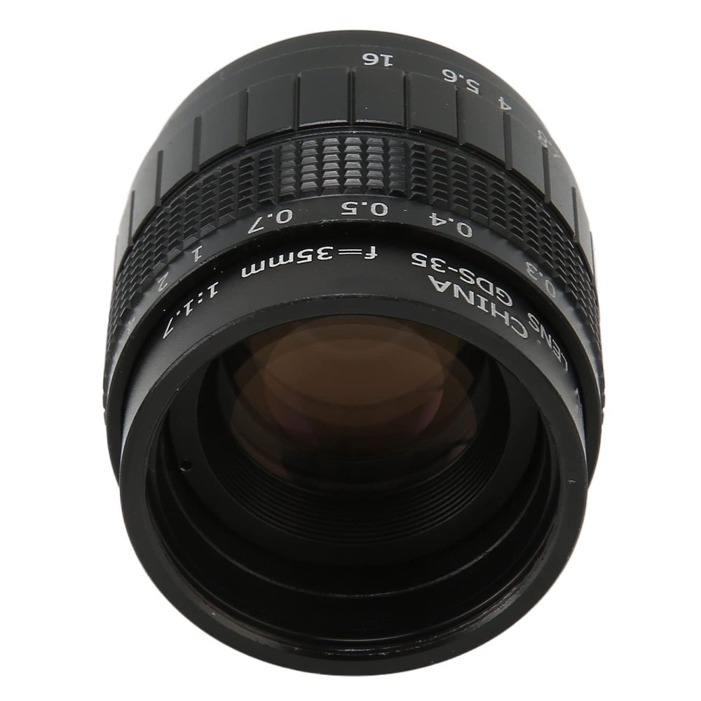 ciciglow 35mm 2/3 Manual Focus Lens F1.7 Large Aperture Fixed Focus Telecine Lens for C Mount Mirrorless Camera (Black)