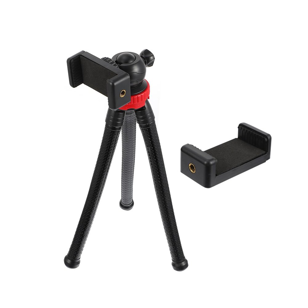 GALPADA Adjustable Phone Tripod with Mount and Flexible Clip Portable Lightweight Video Stand for Smartphones and Cameras Corrosion-Resistant Tabletop Holder for Travel and Overhead