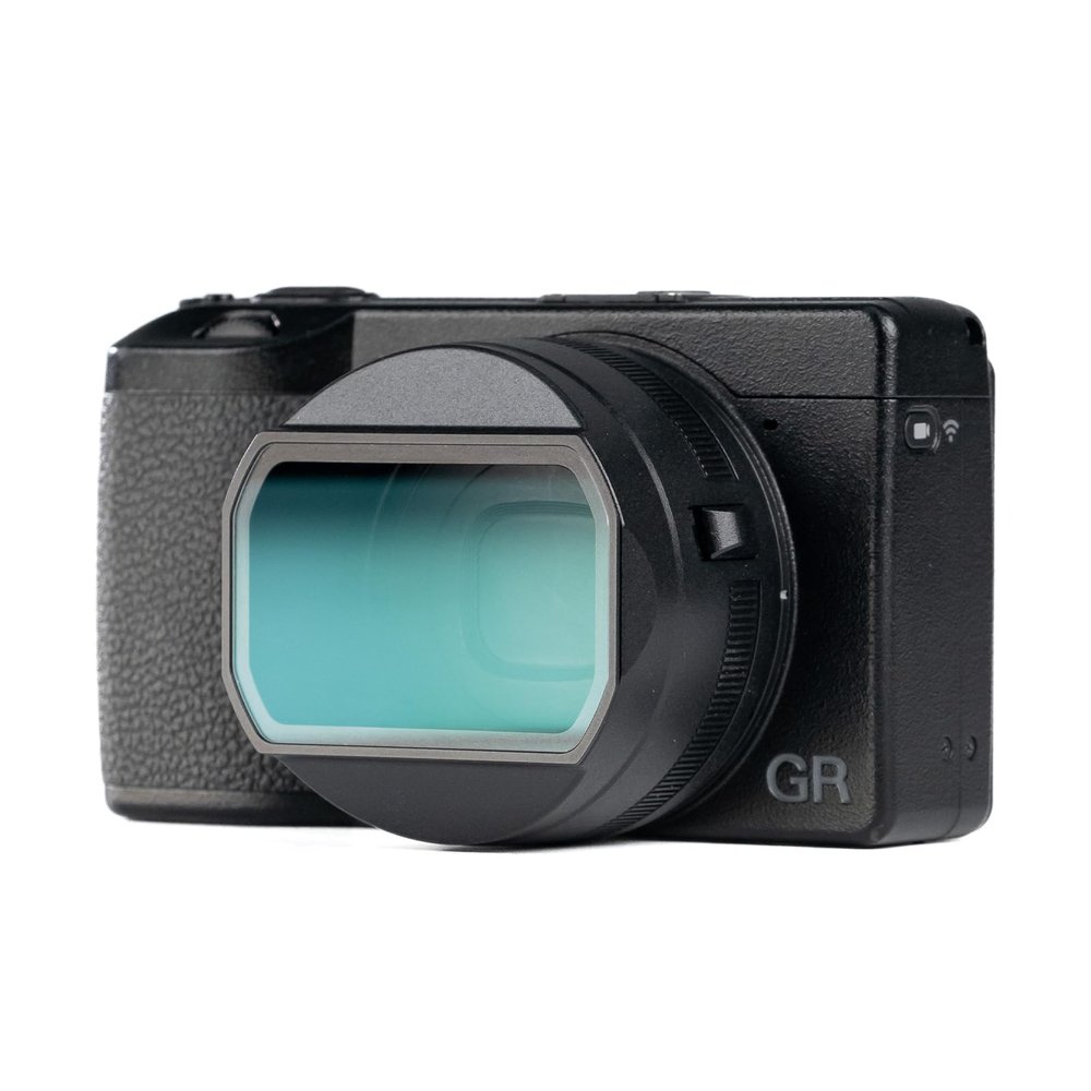 Adapter Ring Square Hood for Ricoh GR IV GR III GR IIIx, Expandable ND CPL and Other Filters, Compatible with GW4 GT2 (GR IIIx Square Hood+Hood UV Filter)