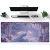 Peacock Mouse Pad, Flower Extended Large Desk Mat 64x32in, Gaming Mouse Pad with Non-Slip Rubber Base, Stitched Edges Mousepad Waterproof, Computer Desk Accessories, Keyboard Mat, for PC Gaming U-8949 view 2