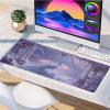 Peacock Mouse Pad, Flower Extended Large Desk Mat 64x32in, Gaming Mouse Pad with Non-Slip Rubber Base, Stitched Edges Mousepad Waterproof, Computer Desk Accessories, Keyboard Mat, for PC Gaming U-8949 view 3