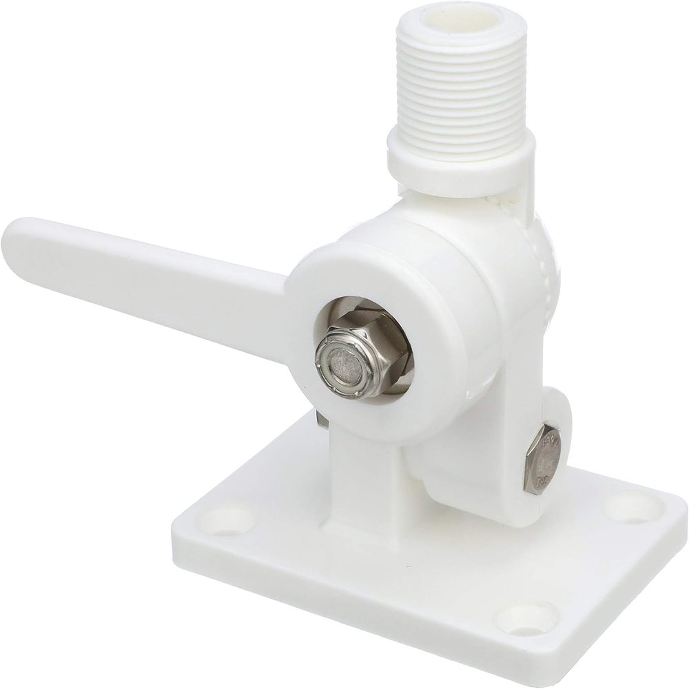 SZGCC Marine GA-3M Ship VHF AIS Antenna Mount, White Plastic, Adjustable Base Mounting Bracket for Marine Radio Communication Equipment