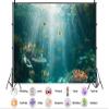 Shdasmil Under The Sea Backdrop Ocean Underwater World Photography Background Throwing into Relief Fish and Coral for Bar Mitzvah 8X8ft Fabric view 2