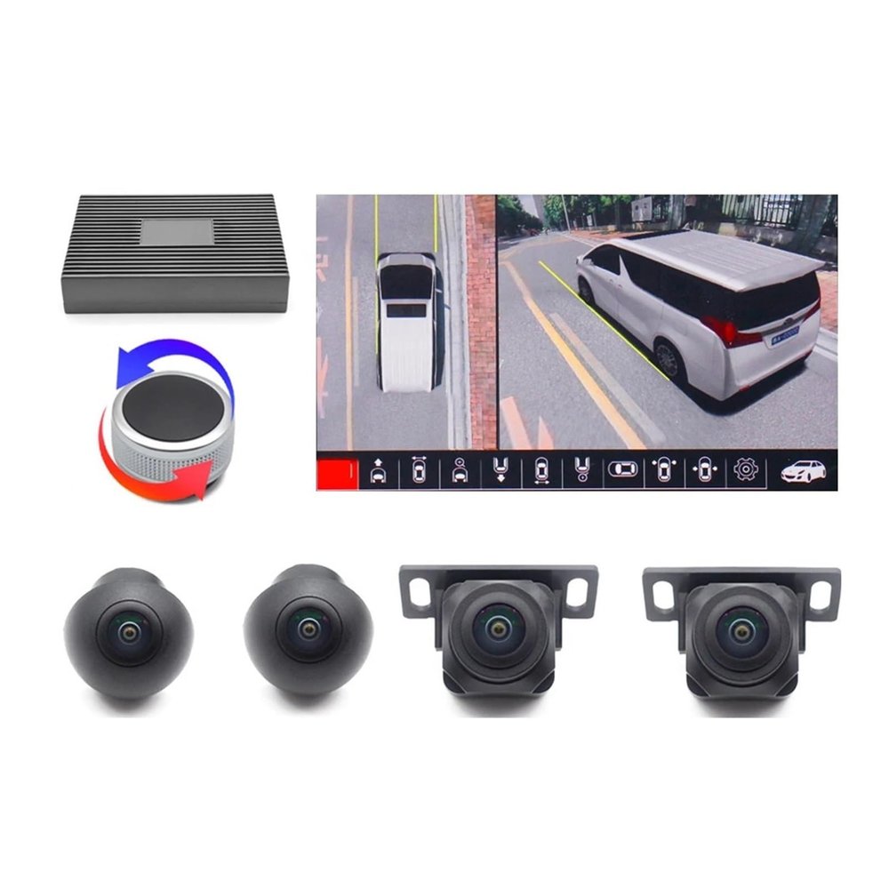 AHD 4K 1080P 3D 360 Degree Bird View System Cameras Car Parking Surround Video 4CH Recorder DVR UHD(None)