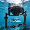 Dual Handle Aluminium Tray Stabilizer Rig, Underwater Camera Housings Tray, Black - Lightweight Aviation Aluminum, Ergonomic Design, Camera Rig Stabilizer view 3
