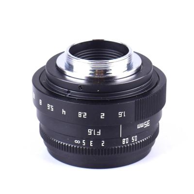 Compatible for Sony E 35mm F1.6 Manual Focus Prime Lens with C-Ring Mount EOS N1 C-FX NEX Micro 4/3 C-M4/3(Silver,RF)