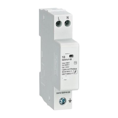 1PCS Surge Protector DZ47SY Lightning Protection Surge Switch 2p Household 4P Lightning Arrester 20KA 40KA(Dz47sy-ii20ka4p385v)