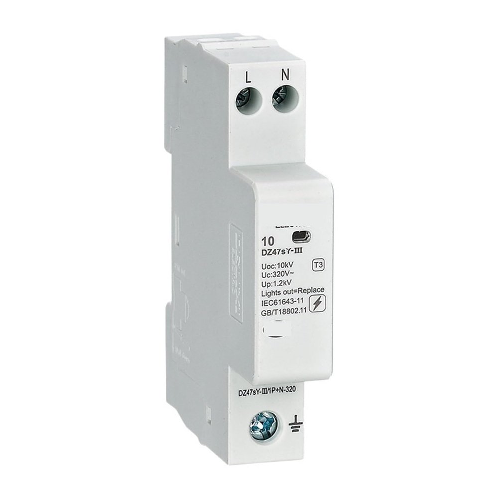 1PCS Surge Protector DZ47SY Lightning Protection Surge Switch 2p Household 4P Lightning Arrester 20KA 40KA(Dz47sy-ii20ka4p385v)