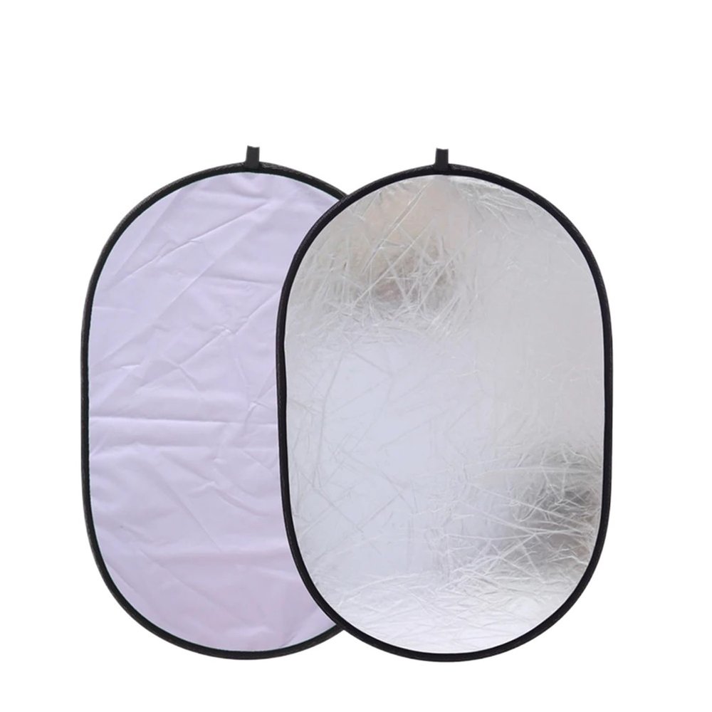 for Studio Photography Ellipse Multi Disc Reflector Collapsible Light Portable Oval 2 in1 Silver and White 90x120cm 35x47