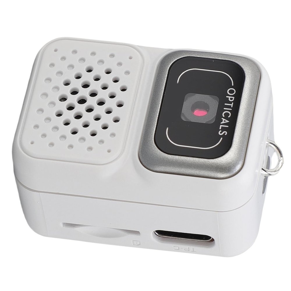 Cuifati Tiny Digital Camera, Key Camera FHD 1080p with 128 GB Storage Card for a Travel Study (White)