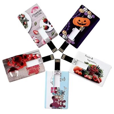 Custom Credit Card USB 2.0 Flash Drive 128MB, 10Pcs Personalized High-Speed Memory Sticks with Printed Logo/Text, Bulk Promotional Thumb Drives for Company AD/Education/Wedding/Corporate Events