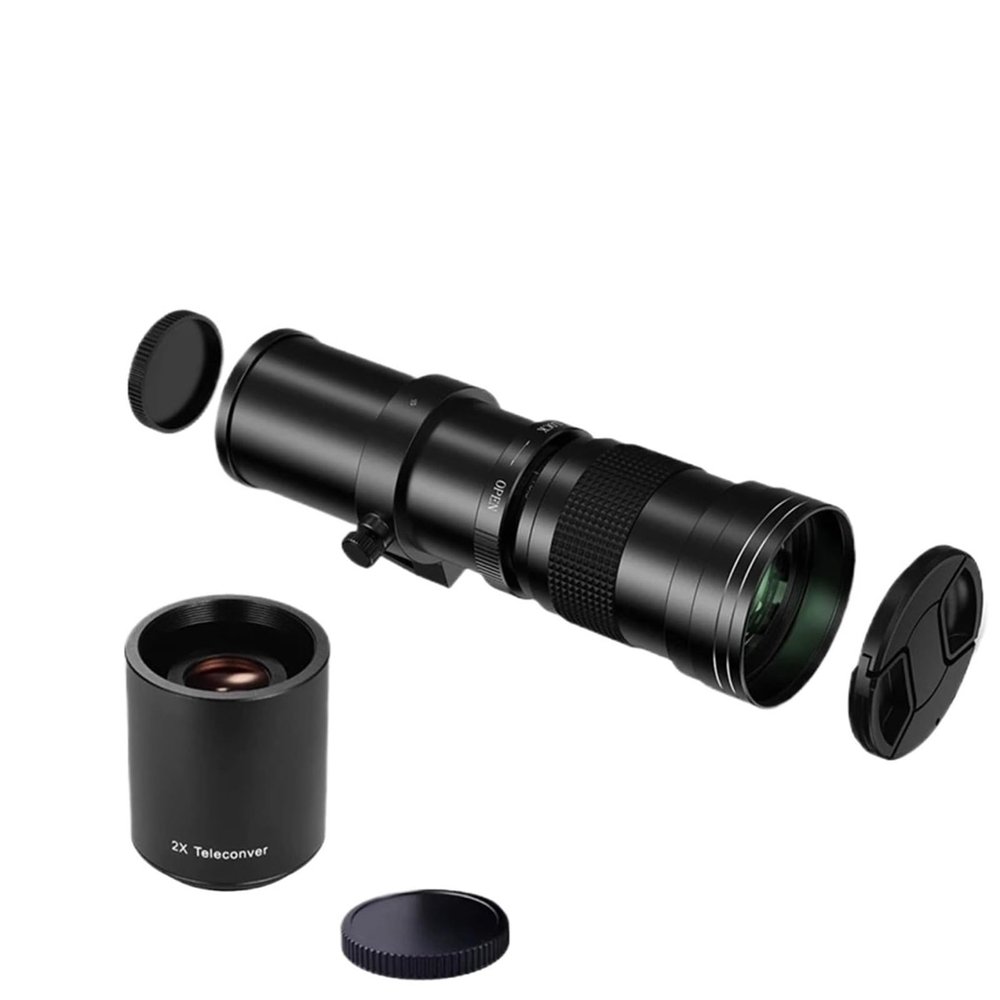 Compatible for Canon EF 420-800mm F8.3 Manual Telephoto Lens with 2X Converter(Black,EF)