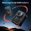 AMAZEAR Metal Protective Case for DJI Osmo Action 6 Accessories, Action6 Pro Multifunction Utility Frame Cage, Stronger Aluminum Housing Hard Cover with Soft Silicone Lens Caps, Black view 2