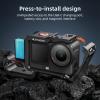 AMAZEAR Metal Protective Case for DJI Osmo Action 6 Accessories, Action6 Pro Multifunction Utility Frame Cage, Stronger Aluminum Housing Hard Cover with Soft Silicone Lens Caps, Black view 4