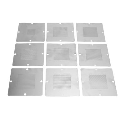 LiebeWH BGA Reballing Stencils 9 Pcs Stainless Steel Template Kit for Chip Repair Laptop Desktop Computer Motherboard Rework Station