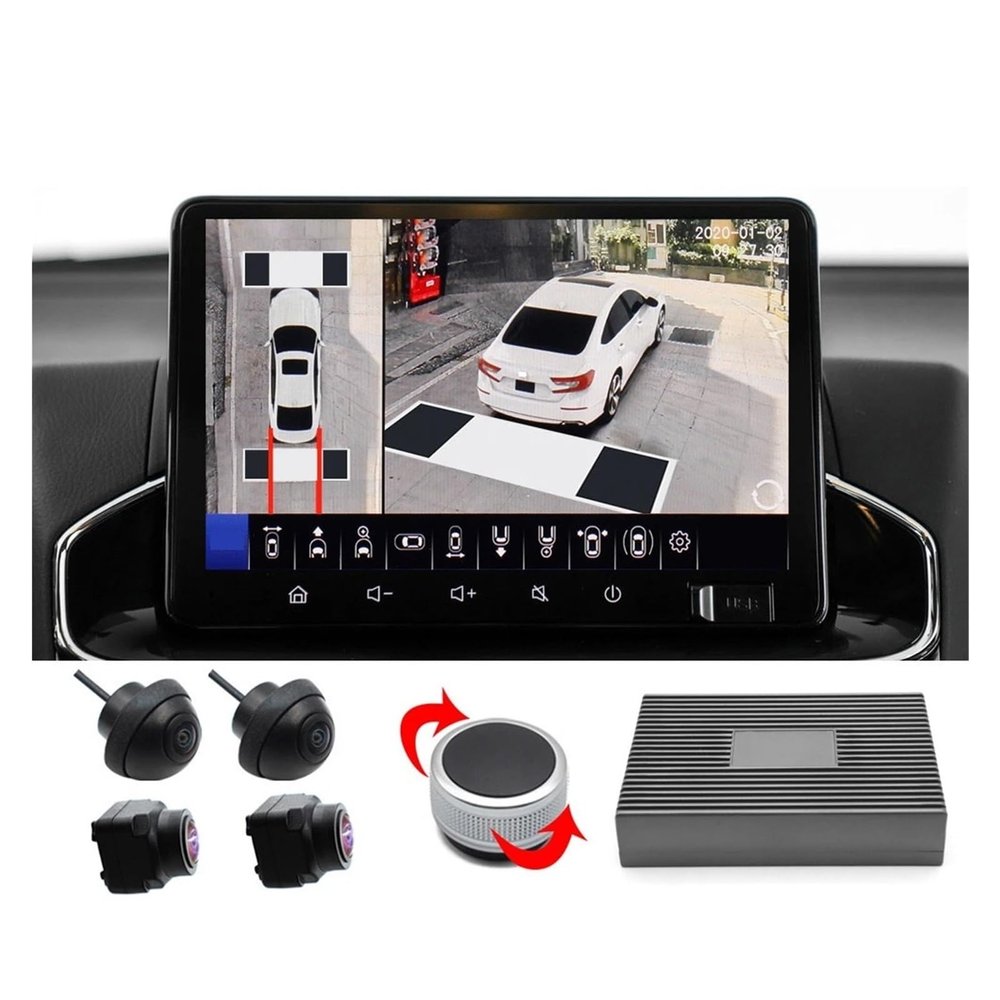 1080P All Around View 360 Degree Bird 3D Camera Car Surround Panoramic System Circular Review DVR Recorder Monitoring