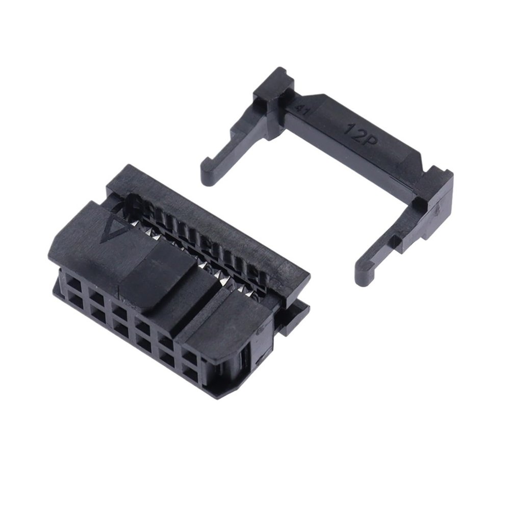 BHUPWZE FC-6P FC-8P FC-10P FC-14P FC-16P to FC-40P IDC Socket 2x5 Pin Dual Row Pitch 2.54mm Connector 10-Pin Cable(12P,10PCS)