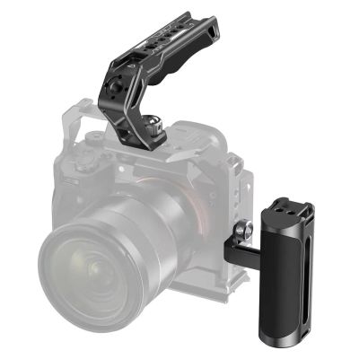Compatible for Cameras - Quick-Install Top Handle with Side Grip, 48mm Rail Kit for Rabbit Cage Stabilizer(with Side Grip)