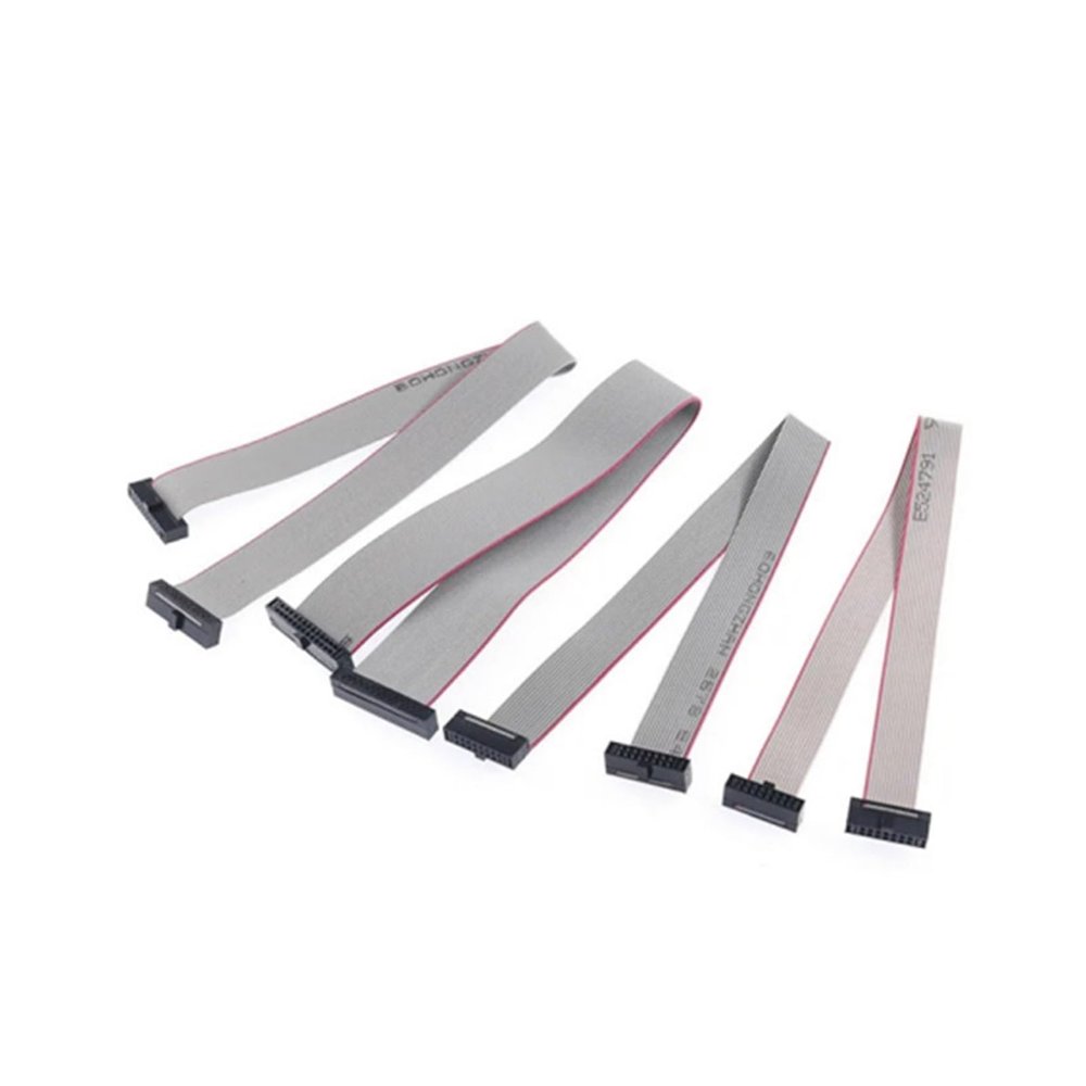 BHUPWZE 1PCS 1.27MM Pitch FC-6/8/10/14/16/20/40/50 PIN 20CM JTAG ISP Download Cable Gray Flat Ribbon Data Cable(10P 2x5 1.27mm 20CM)