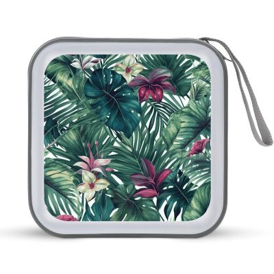 FekiLoot Tropical Leaves CD Case,Hard Plastic CD Storage,Portable DVD Wallet,Portable DVD, Holder VCD Organizer Wallet,Protective VCD Storage