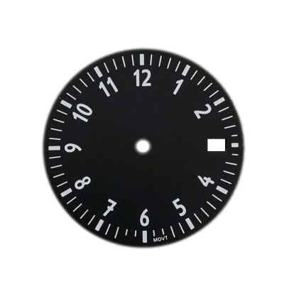 28.5mm Watch Dial Green Luminous Black White/Orange Watch Face With/No Calendar Replacement Dial For NH35/NH36/4R/7S Movement(Black White 1)