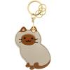 MC Fashion PU Leather Keychain Holder Case Compatible with AirTag, Cute Pet Cat and Dog GPS Tracker Case Charm Key Ring (Siamese Cat) view 1