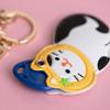 MC Fashion PU Leather Keychain Holder Case Compatible with AirTag, Cute Pet Cat and Dog GPS Tracker Case Charm Key Ring (Siamese Cat) view 2