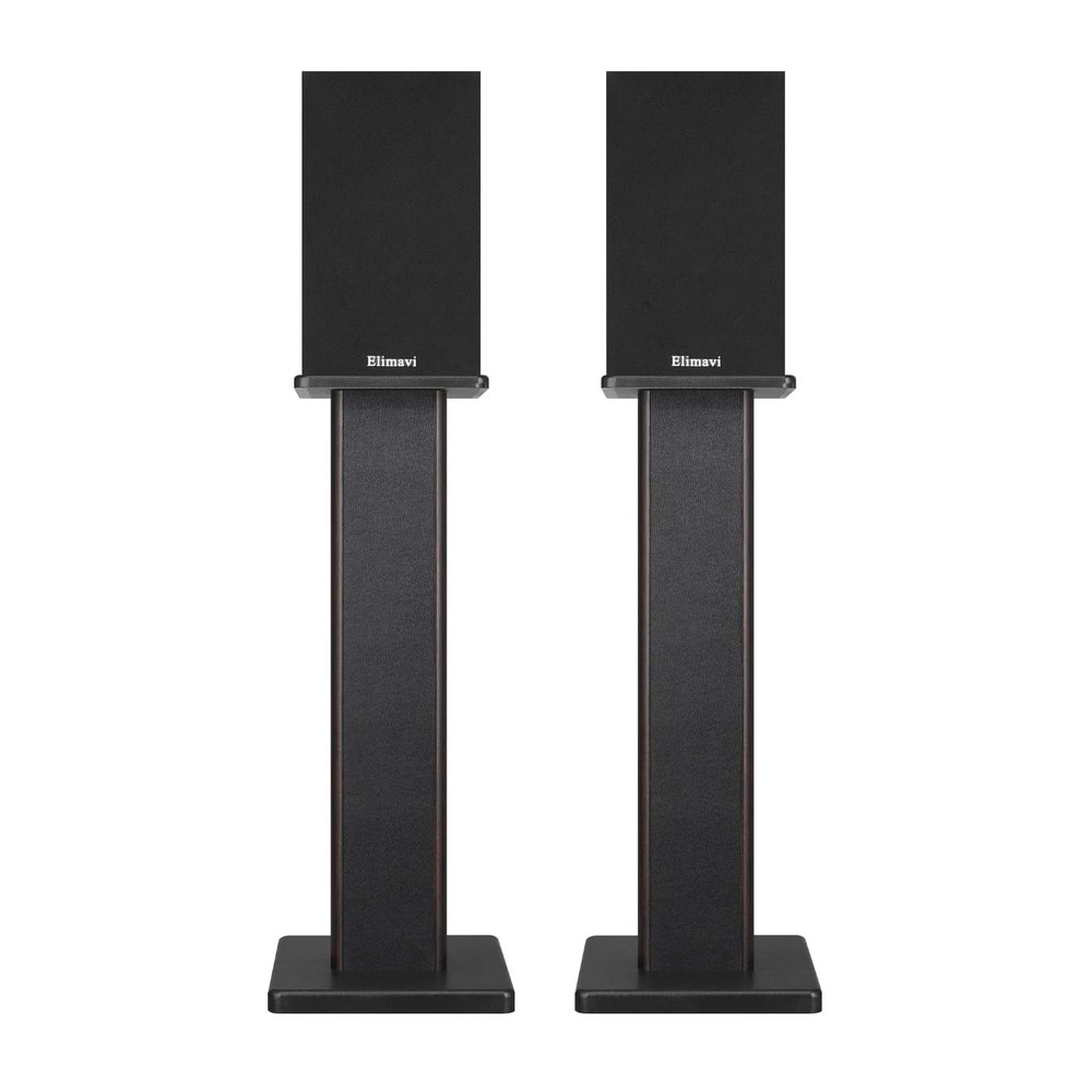 Elimavi Universal Floor Speaker Stands, 22.64 Inch Surround Sound Stands Supports 150LB, Non-Slip Pads & Cable Ties, for Bookshelf Speakers,Satellite Speakers,Studio Monitors, Easy Installation,Black