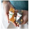 MC Fashion Cute Dog Keychain Holder for AirTag, PU Leather (Shiba Inu) view 2