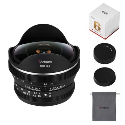 7artisans 6mm F2.0 APS-C Fisheye Ultra Wide Angle 220 Manual Focus Prime Lens Compatiable for Nikon Z Mount Mirrorless Cameras Zfc Z50 Z30