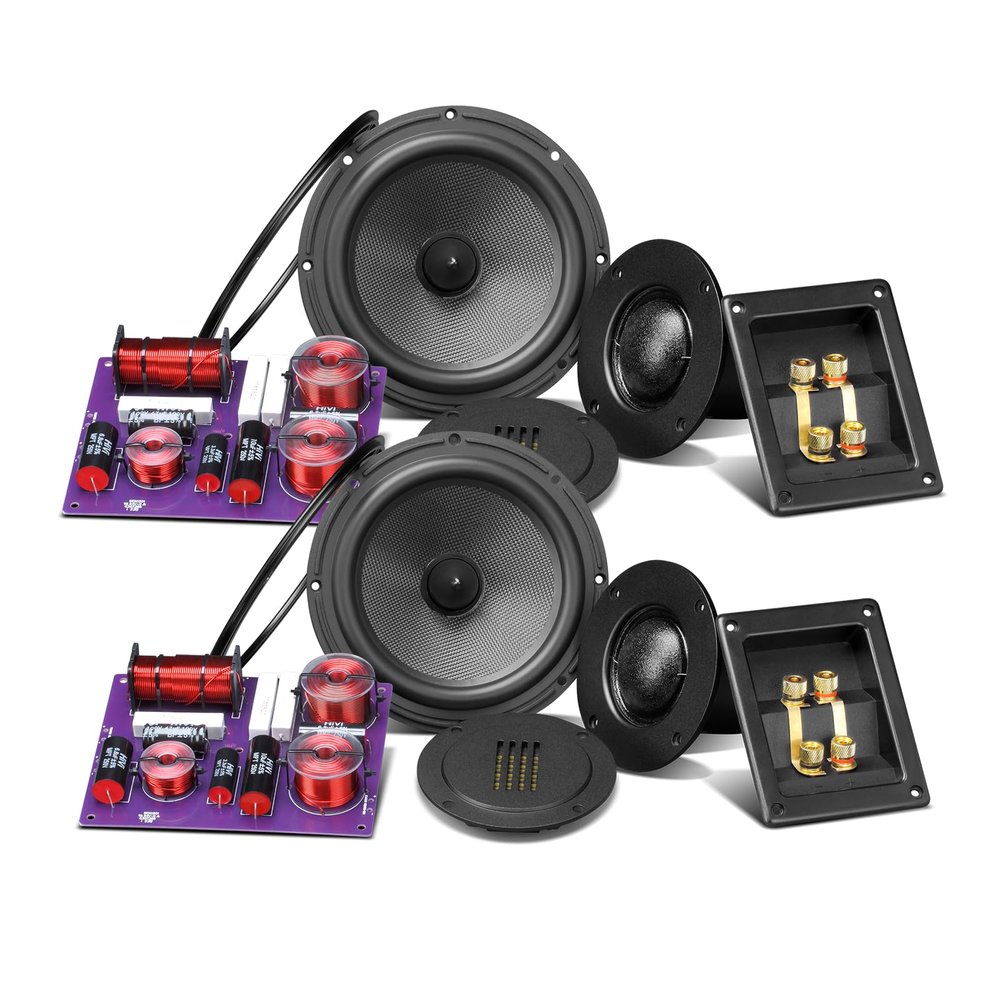 HiVi-Swans DIY3.1A-Speaker kit 6.5 Kevlar L64R MidBass, DN SoftDome Midrange, Isodynamic Ribbon Tweeter, 4thOrder ReversePhase Crossover (Drivers Only; Enclosure Required)