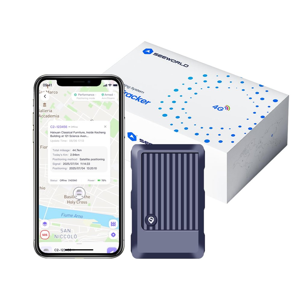 SEEWORLD GPS Tracker for Vehicles Car Tracker Magnetic Waterproof Hidden Tracking Device with Real-Time Tracking Automatic Alerts, Subscription Required