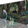 Green Mouse Pad 32 x 12 in Extended Mousepad, Large Desk Mat, Adults Gaming Mouse Pad Horse with Stitched Edges Non-Slip Rubber Base Keyboard Mat, Waterproof Mousepad for Home Office Desk Decor l-6949 view 1