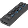 GALPADA Port Hub with Independent Switch High-Speed USB Concentrator for Computers Plug and Play Design Black US Plug Supports High-Speed Data Transfer External Power Interface Compatible view 1