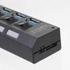 GALPADA Port Hub with Independent Switch High-Speed USB Concentrator for Computers Plug and Play Design Black US Plug Supports High-Speed Data Transfer External Power Interface Compatible view 2