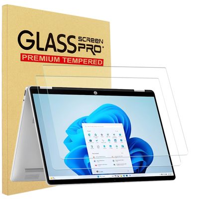2 Pack 14'' Tempered Glass Screen Protector for HP OmniBook 5 Flip 14 14-fp0057nr& 5 Next Gen AI 14 14-he0017nr/0027nr, X Flip 14 AI 14-fm0047nr,Next Gen AI 14 14-fk0047nr,OmniBook 7 AI 14 14-fr0017nr