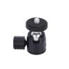 Mini Tripod Ball Head Mount with 1/4 Inch Screw and Hot Shoe Adapter, Black Compact Size - Durable Aluminum Alloy, Adjustment, Ideal for DSLR and Ring Light (Silver Ball) view 1