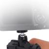 Mini Tripod Ball Head Mount with 1/4 Inch Screw and Hot Shoe Adapter, Black Compact Size - Durable Aluminum Alloy, Adjustment, Ideal for DSLR and Ring Light (Silver Ball) view 3