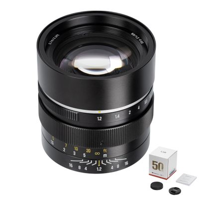 7artisans 50mm F1.2 APS-C Manual Focus Camara Lens for Sony E Mount A5000 A5100 A6000 A6100 A6300 A6400 A6500 A6600 NEX-3 NEX-3N NEX-3R NEX-5T NEX-5R NEX-5 NEX-5N NEX-7 NEX-5C Black