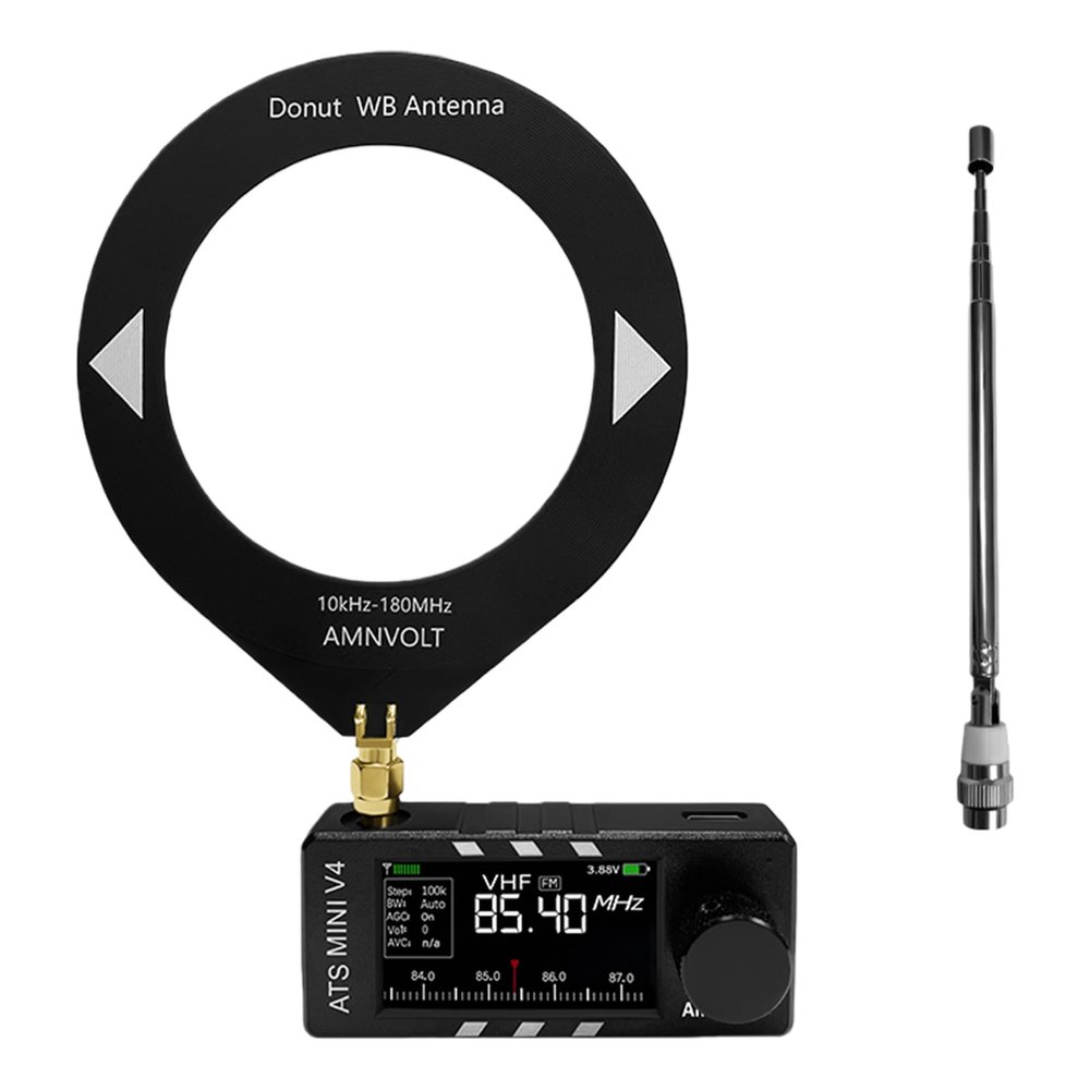 V4 ATS Mini Radio with Headphone Amplifier LSB USB Transistor Pocket Radios 1.9inch IPS Screen Si4732 DSP Radio for Walking Hiking Camping Party